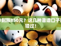 秒到账850元？这几种靠谱口子别错过！