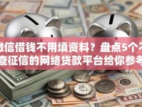 微信借钱不用填资料？盘点5个不查征信的网络贷款平台给你参考