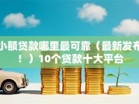 小额贷款哪里最可靠（最新发布！）10个贷款十大平台