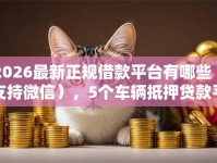 2026最新正规借款平台有哪些（支持微信），5个车辆抵押贷款平台无私分享