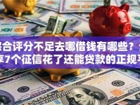 综合评分不足去哪借钱有哪些？分享7个征信花了还能贷款的正规平台