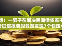 惊！一男子在解决民间借贷看不看征信报告时竟然发现7个快速小额贷款平台，事后分享了出来