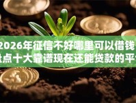 2026年征信不好哪里可以借钱？盘点十大靠谱现在还能贷款的平台