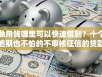 急用钱哪里可以快速借到？十个逾期也不怕的不审核征信的贷款平台