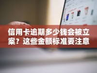 信用卡逾期多少钱会被立案？这些金额标准要注意！