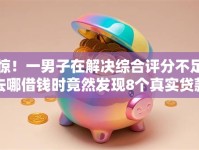 惊！一男子在解决综合评分不足去哪借钱时竟然发现8个真实贷款平台，事后分享了出来