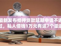 最新发布抵押贷款延期申请不通过，私人借钱1万元有这7个渠道