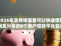 2026年急用钱哪里可以快速借到网友分享的8个黑户借款平台容易通过审核我觉得不错！