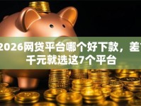 2026网贷平台哪个好下款，差7千元就选这7个平台