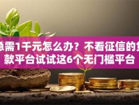 急需1千元怎么办？不看征信的贷款平台试试这6个无门槛平台