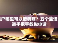 黑户哪里可以借钱啊？五个靠谱渠道手把手教你申请