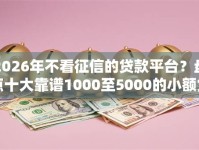 2026年不看征信的贷款平台？盘点十大靠谱1000至5000的小额贷款口子