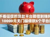 不看征信的贷款平台能借到钱吗？10000元无门槛借款6个平台推荐