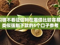 闪银不看征信吗在哪借比较容易？类似强制下款的5个口子参考