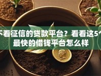不看征信的贷款平台？看看这5个最快的借钱平台怎么样