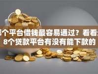 哪个平台借钱最容易通过？看看这8个贷款平台有没有能下款的