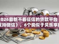 2026最新不看征信的贷款平台（支持微信），6个类似于贝乐享的口子无私分享