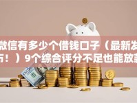 微信有多少个借钱口子（最新发布！）9个综合评分不足也能放款的平台