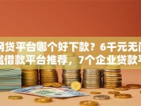 网贷平台哪个好下款？6千元无门槛借款平台推荐，7个企业贷款平台盘点