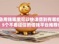 急用钱哪里可以快速借到有哪些？5个不看征信的借钱平台推荐给你