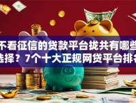 不看征信的贷款平台拢共有哪些选择？7个十大正规网贷平台排名不分先后详解