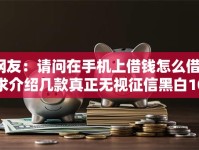 网友：请问在手机上借钱怎么借？求介绍几款真正无视征信黑白100%秒下网贷