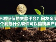 不看征信的贷款平台？网友亲测8个到底什么软件可以借钱黑户盘点