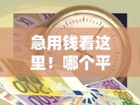 急用钱看这里！哪个平台借钱额度高下款快？这5个渠道靠谱又省心