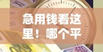急用钱看这里！哪个平台借钱额度高下款快？这5个渠道靠谱又省心