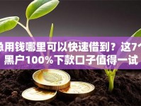 急用钱哪里可以快速借到？这7个黑户100%下款口子值得一试