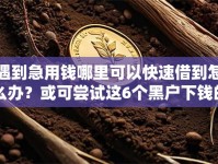 遇到急用钱哪里可以快速借到怎么办？或可尝试这6个黑户下钱的口子