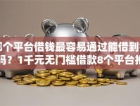 哪个平台借钱最容易通过能借到钱吗？1千元无门槛借款8个平台推荐
