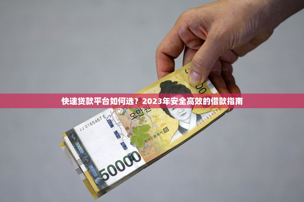 快速贷款平台如何选？2023年安全高效的借款指南