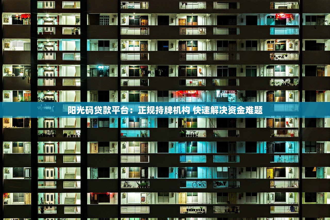 阳光码贷款平台：正规持牌机构 快速解决资金难题