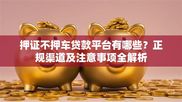 押证不押车贷款平台有哪些?正规渠道及注意事项全解析 押证不押车贷款平台有哪些?正规渠道及注意事项全解析