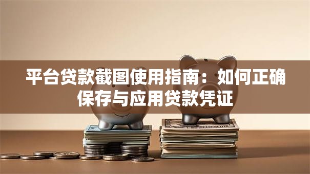 平台贷款截图使用指南：如何正确保存与应用贷款凭证