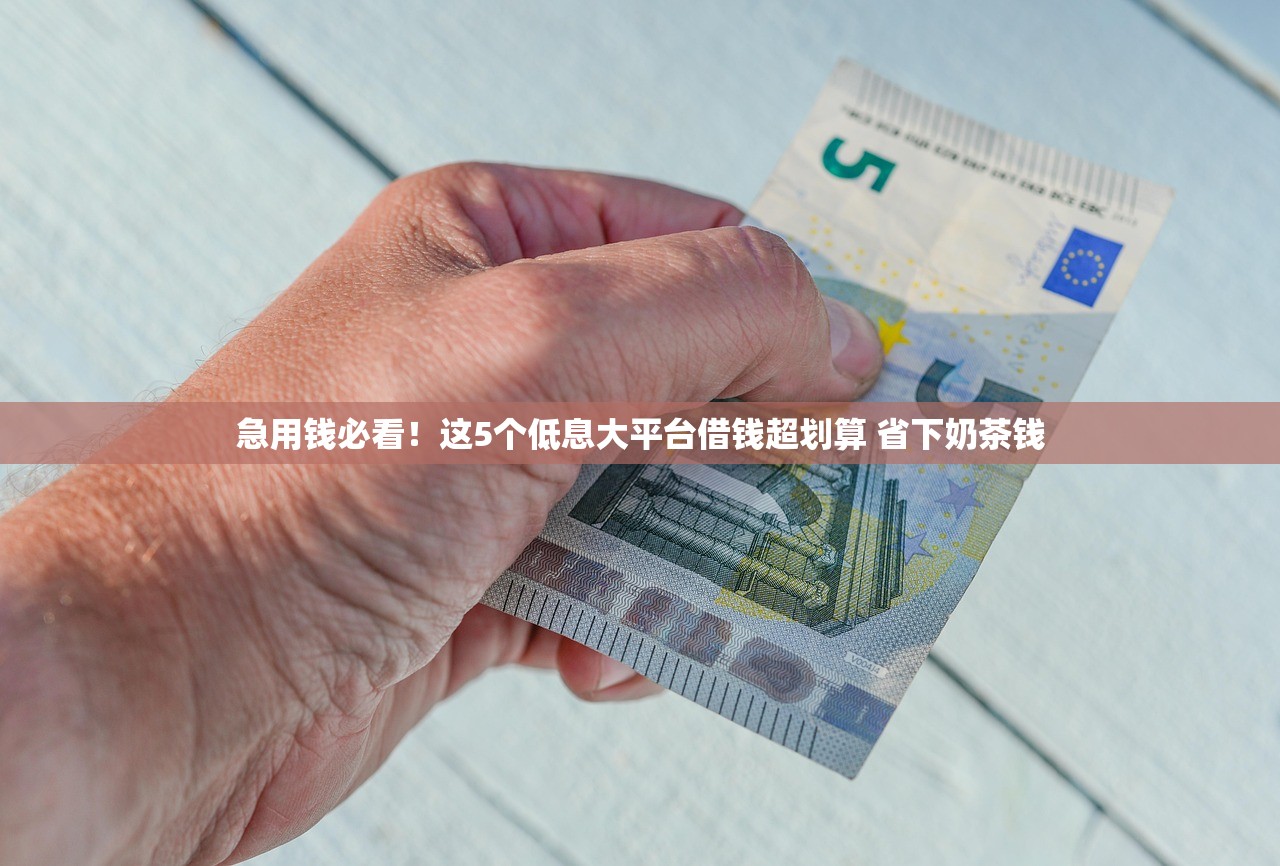 急用钱必看！这5个低息大平台借钱超划算 省下奶茶钱