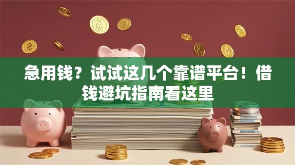急用钱？试试这几个靠谱平台！借钱避坑指南看这里