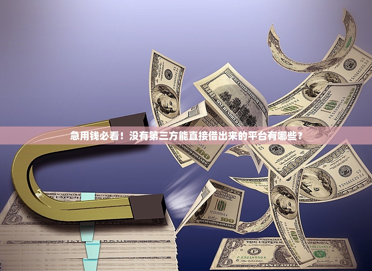 急用钱必看！没有第三方能直接借出来的平台有哪些？