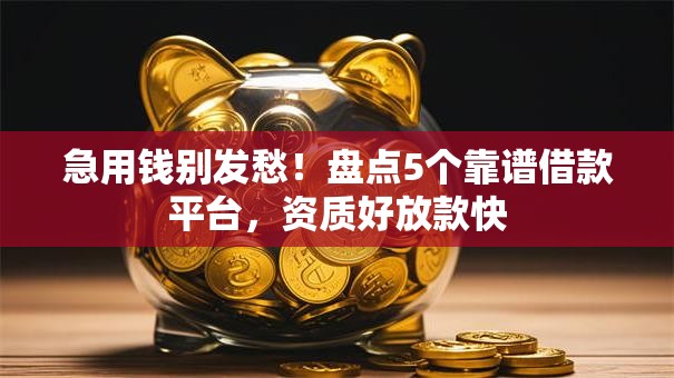 急用钱别发愁！盘点5个靠谱借款平台，资质好放款快