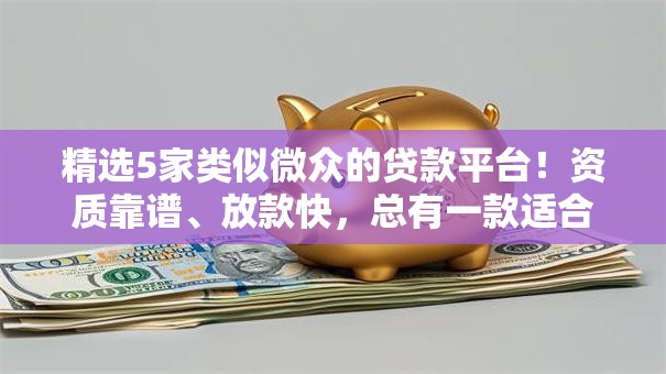 精选5家类似微众的贷款平台！资质靠谱、放款快，总有一款适合你
