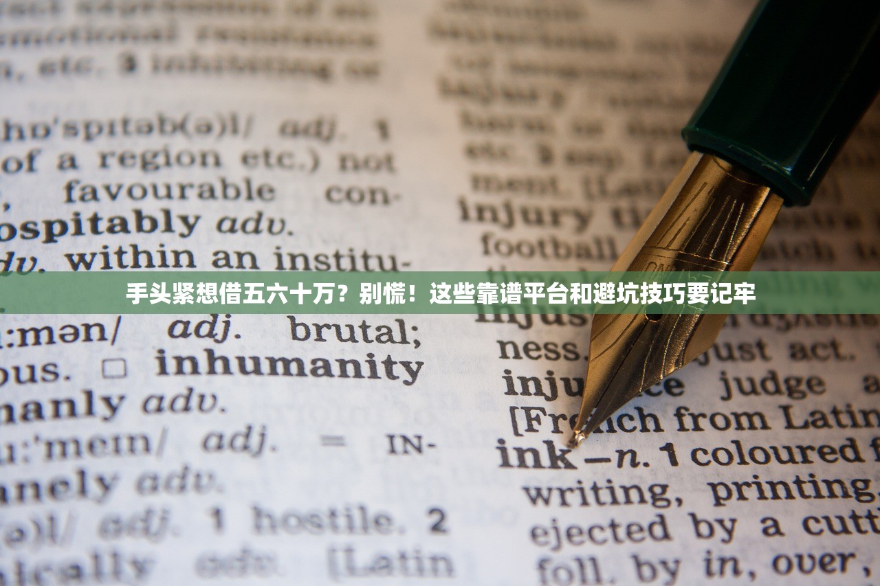 手头紧想借五六十万？别慌！这些靠谱平台和避坑技巧要记牢