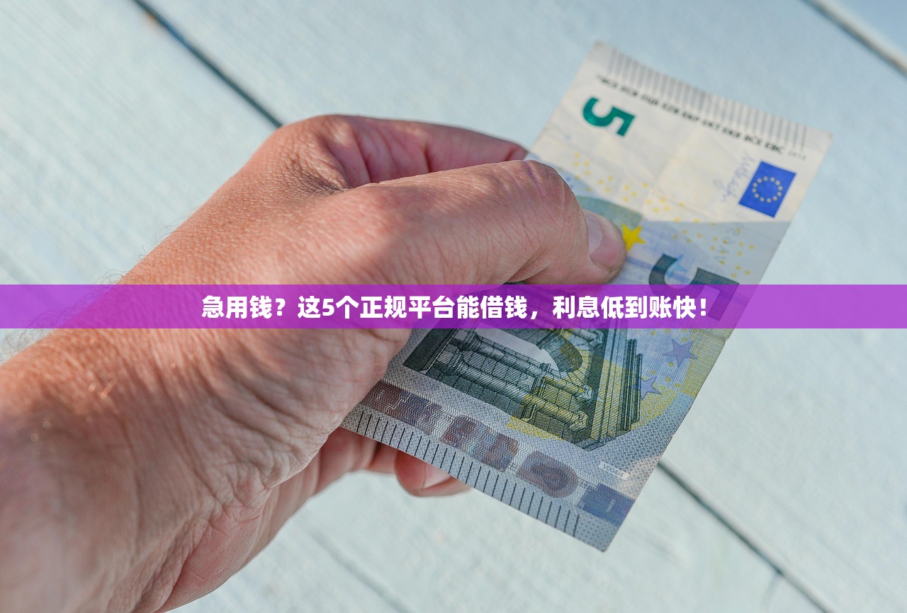急用钱?这5个正规平台能借钱,利息低到账快! 急用钱?这5个正规平台能借钱,利息低到账快!