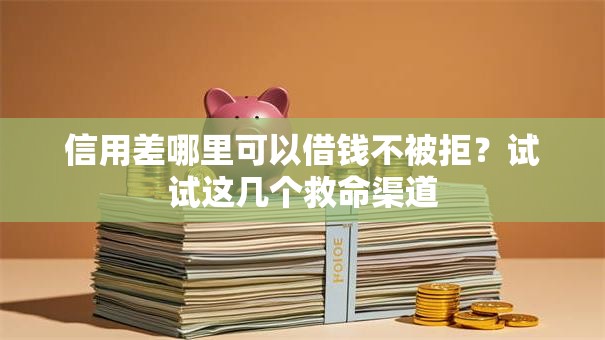 信用差哪里可以借钱不被拒？试试这几个救命渠道