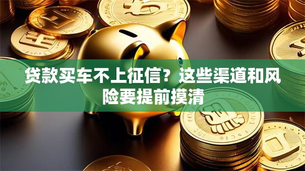 贷款买车不上征信？这些渠道和风险要提前摸清