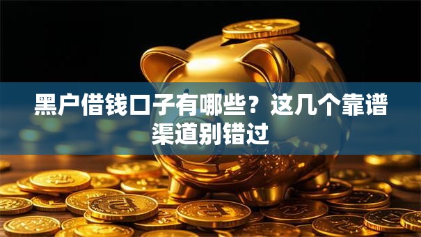 黑户借钱口子有哪些？这几个靠谱渠道别错过