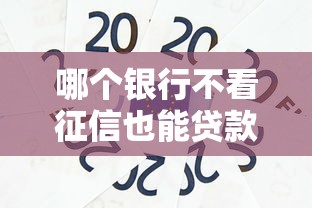 哪个银行不看征信也能贷款？这几家低门槛渠道值得了解