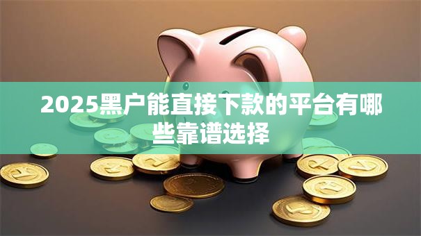 2025黑户能直接下款的平台有哪些靠谱选择
