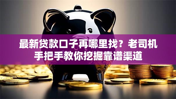 最新贷款口子再哪里找？老司机手把手教你挖掘靠谱渠道