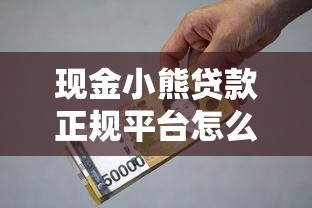现金小熊贷款正规平台怎么选？手把手教你避坑指南